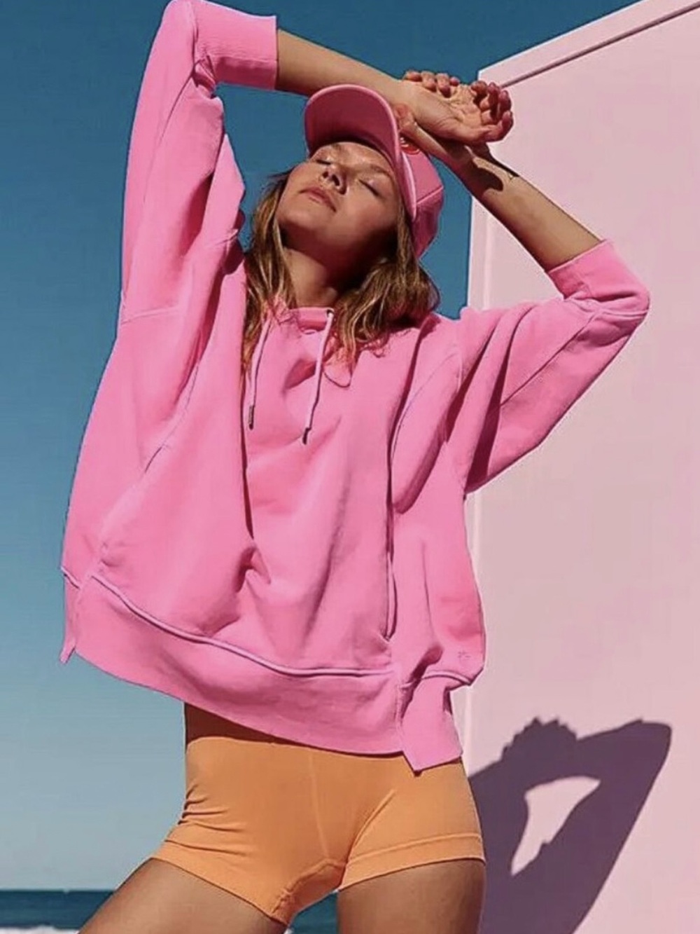 NWT FP Movement x Free People Sprint to The Finish Hoodie - Bright Pink
